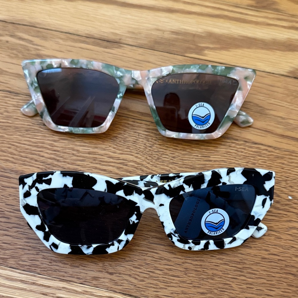 I-SEA Women's Black and White Patterned Sunglasses